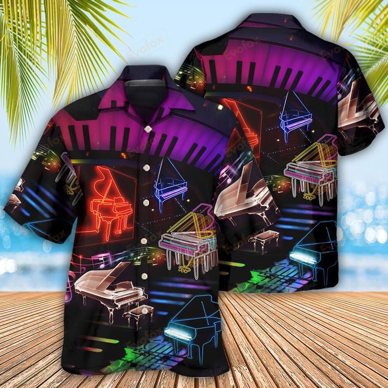 Piano Neon Style Music Lover Beach Short