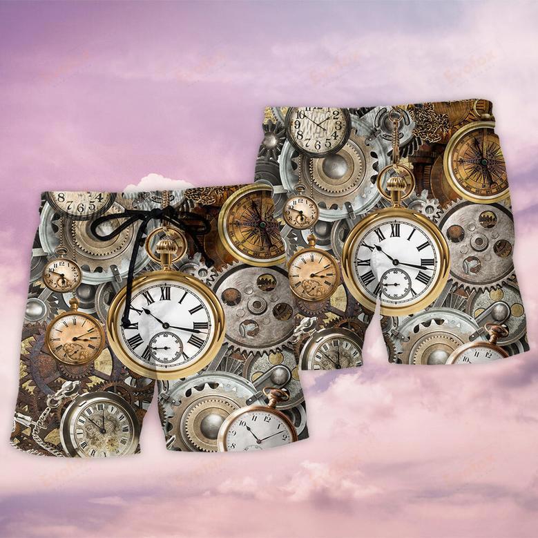 Pocket Watch Vintage Style Beach Short