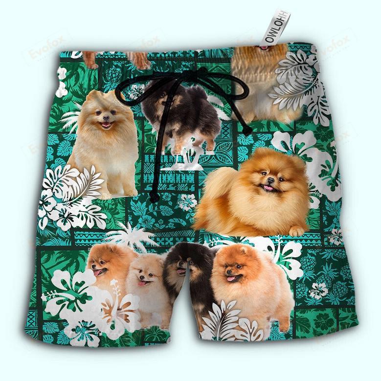 Pomeranian Tropical Dog Lover Beach Short