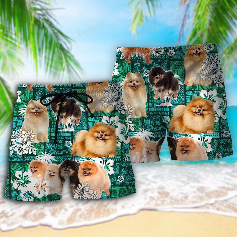 Pomeranian Tropical Dog Lover Beach Short