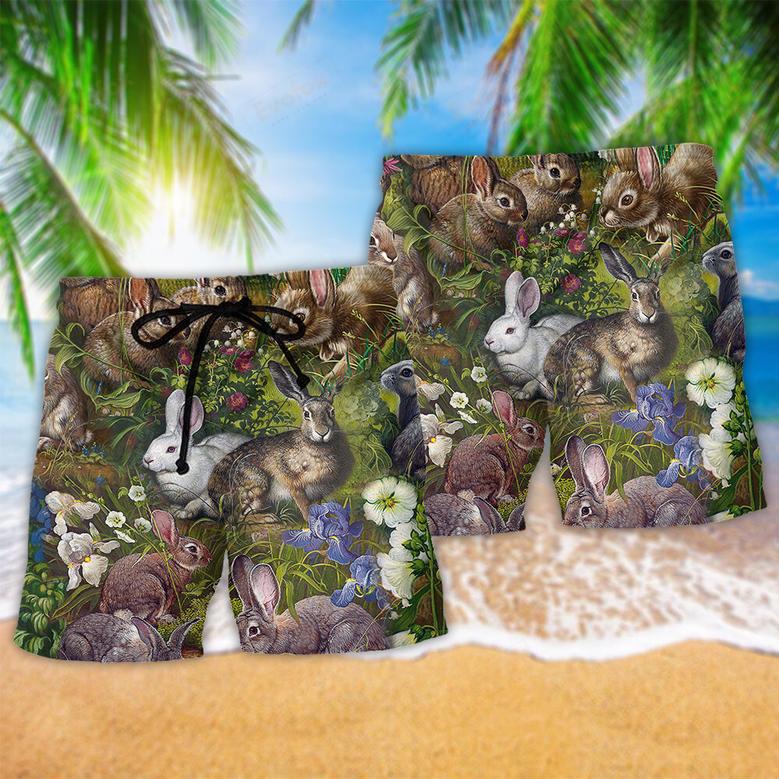 Rabbit Garden Beautiful Style Beach Short