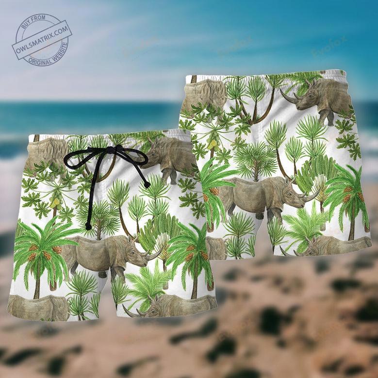 Rhino Tropical Leaf Summer Beach Short