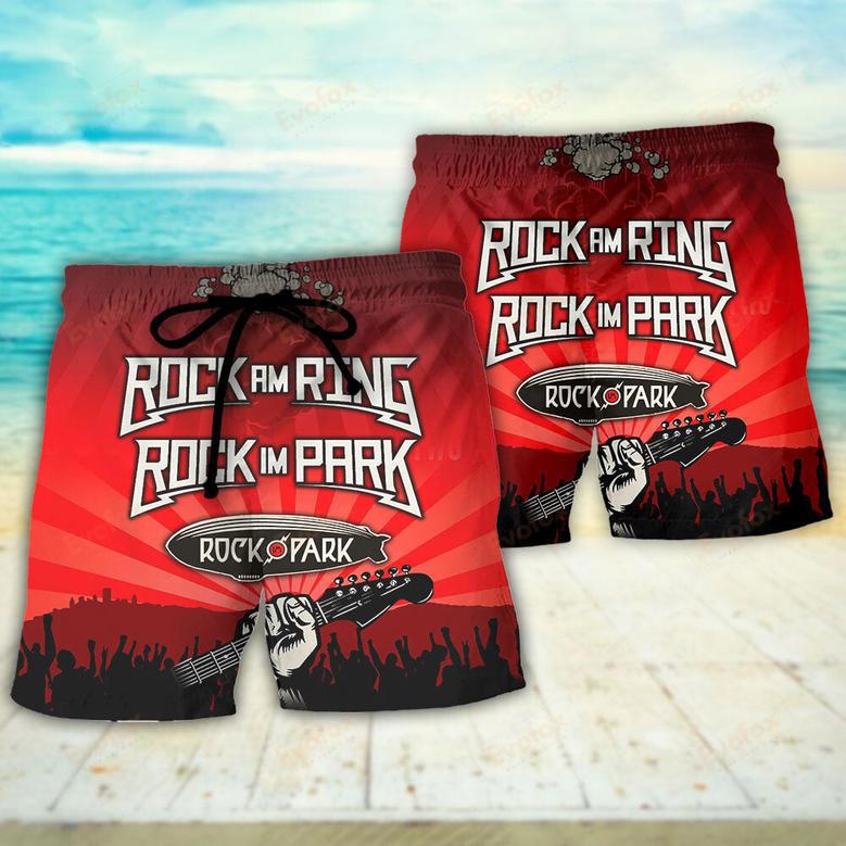 Rock Am Ring And Rock Im Park Red Vibe Music Lover Amazing Style Beach Short