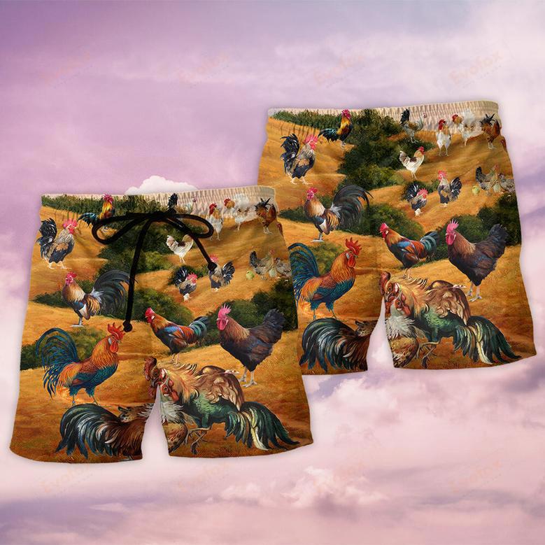 Rooster Farm Autumn Style Beach Short