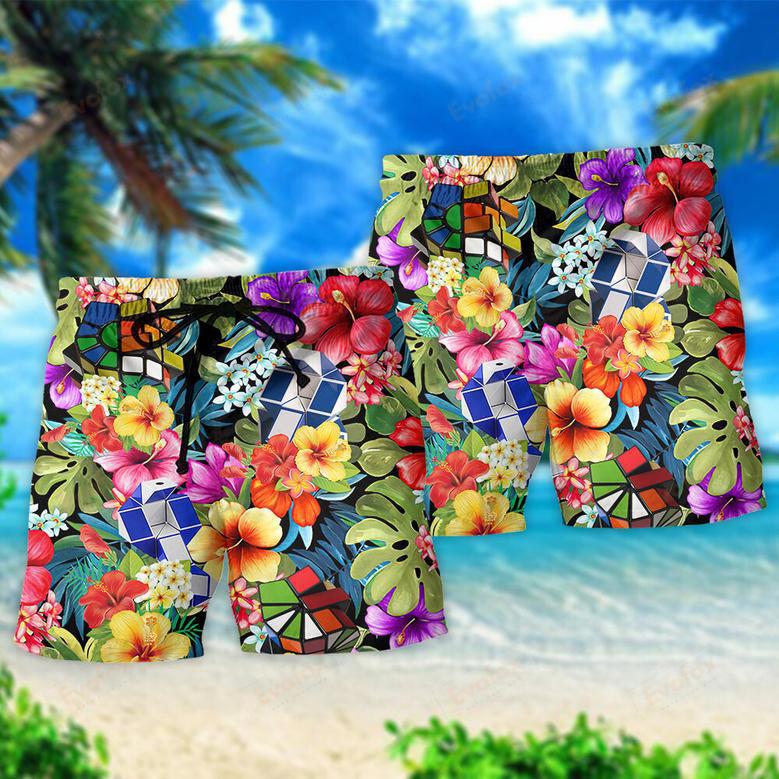 Rubik Is Snake Tropical Style Beach Short