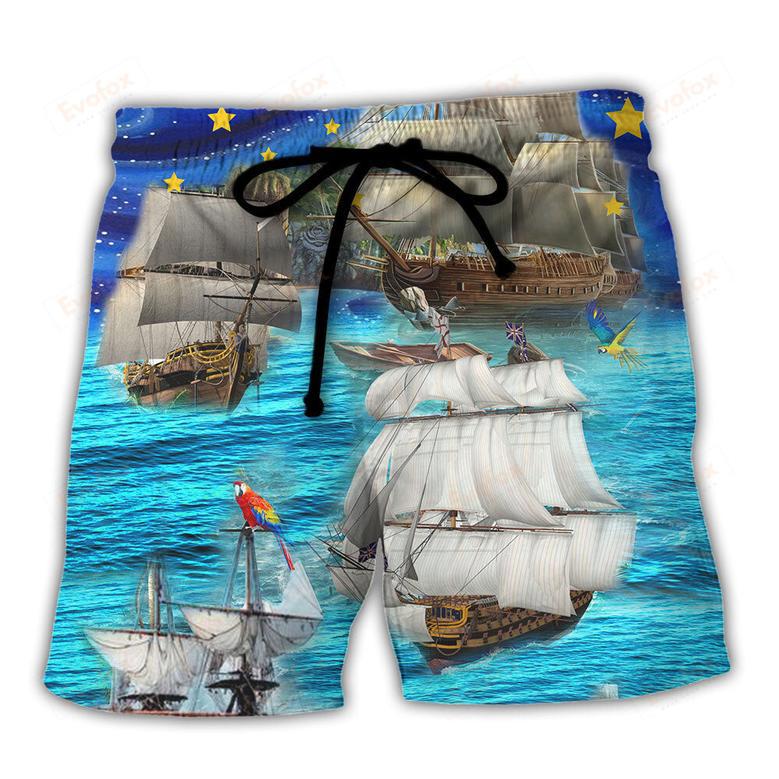 Sailing Love Ocean And Sky Christmas Style Beach Short