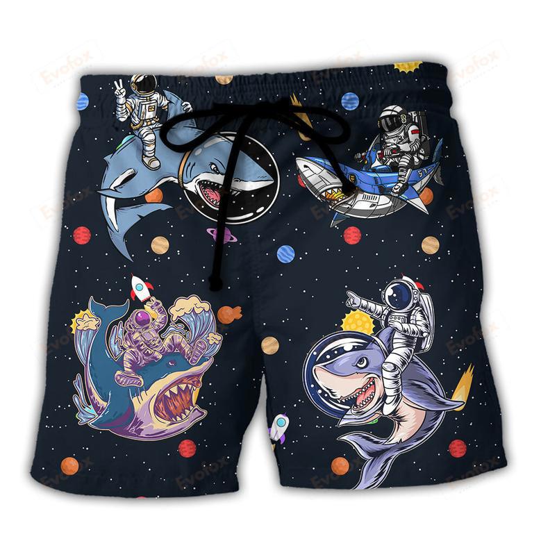 Shark Astronaut Galaxy Sky Beach Short