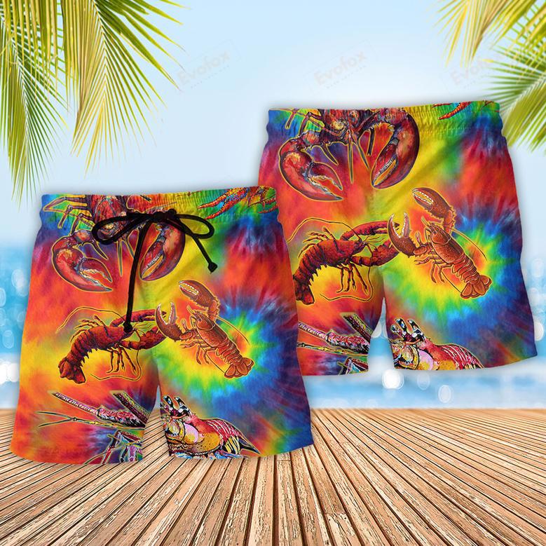 Shrimp Red Love Rainbow Colorful Beach Short