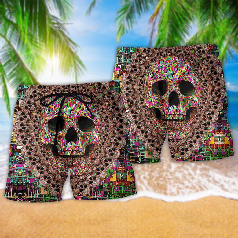 Skull Amazing Smiling Colorful Beach Short