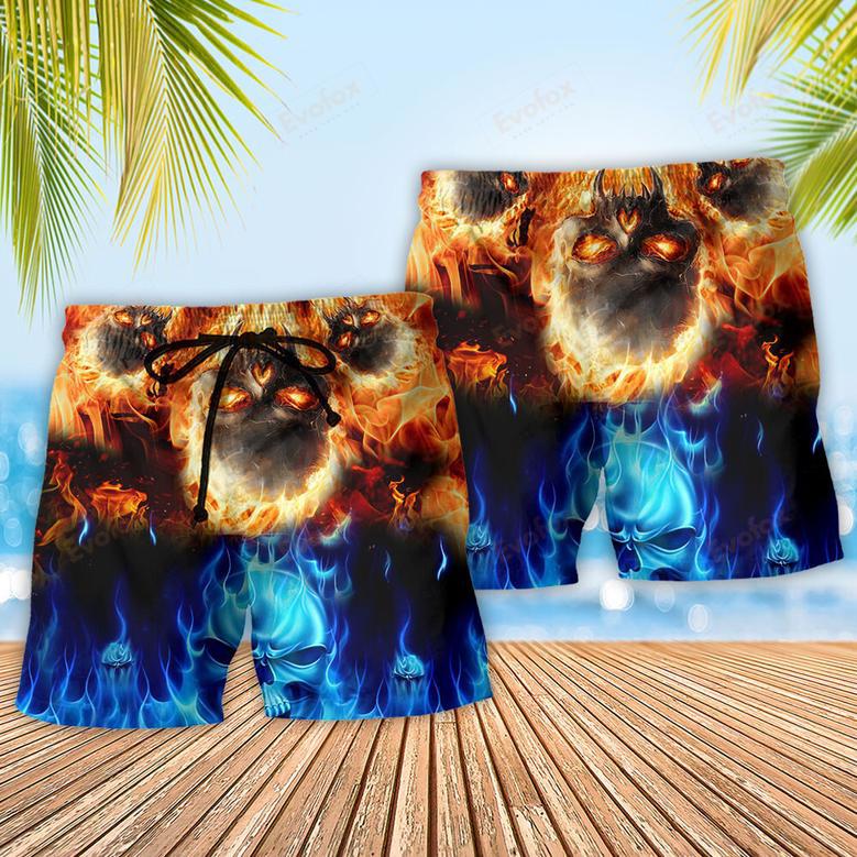 Skull Fire Burning Forever Beach Short