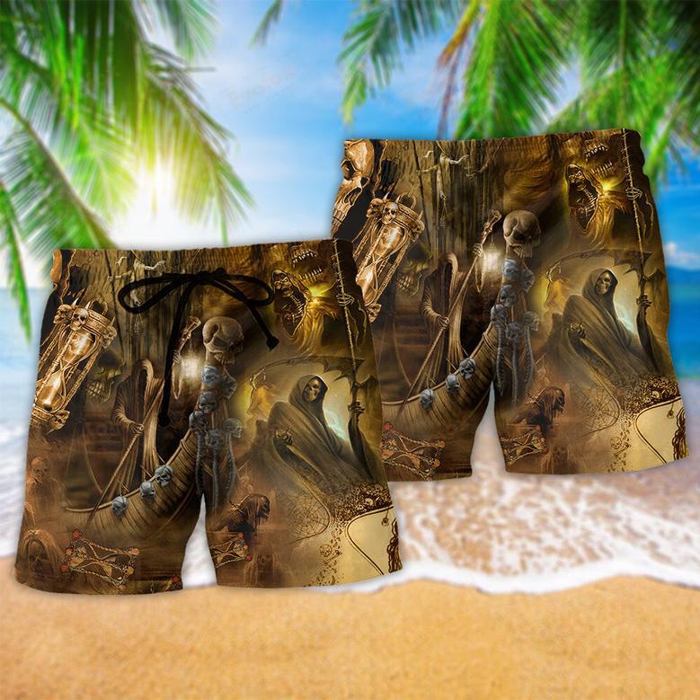 Skull Go To Hell Skull Vintage Beach Short