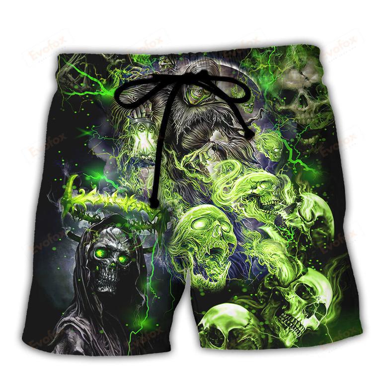 Skull I'm Never Alone My Demons Are With Me 247 Beach Short