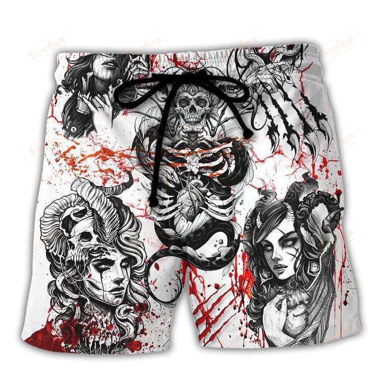 Skull I'm Not The Hero You Wanted I'm The Monster You Needed Beach Short