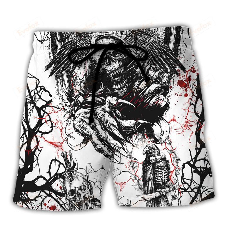 Skull Of Course I'm Going To Hell I'm Just Here To Pick You Up White Style Beach Short