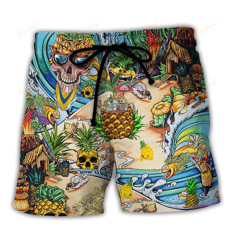 Skull Pineapple Fruit Amazing Beach Short