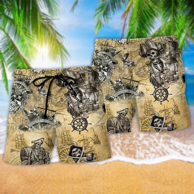 Skull Save A Ship Ride A Pirate Beach Short