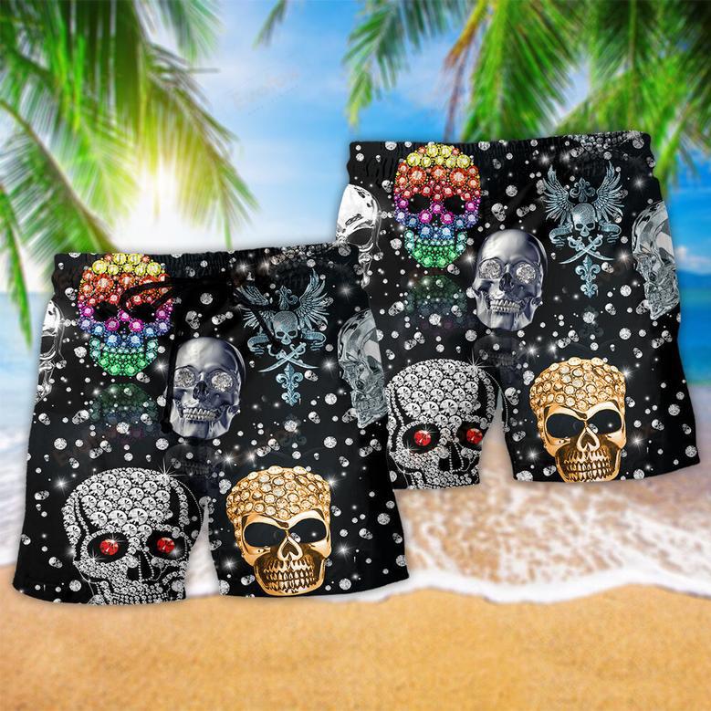 Skull Shiny Diamond Cool Beach Short