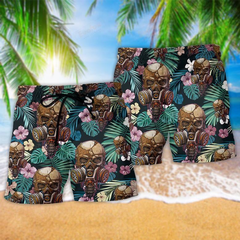 Skull Style Lover Flower Beach Short