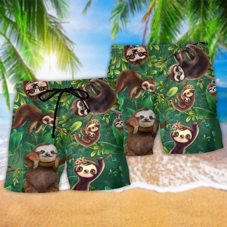 Sloth Lovely Cute Animals Beach Short