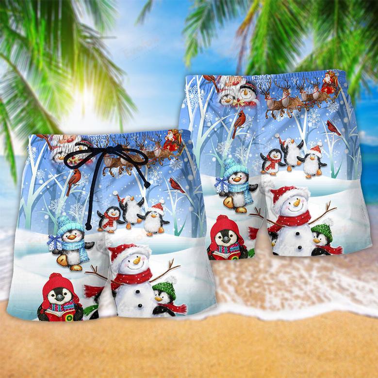 Snowman Wishing You A Little Cuteness Christmas Beach Short