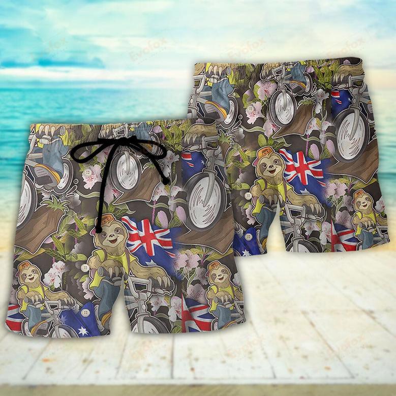 Solth Australia Sloth Ride Cycling Art Beach Short