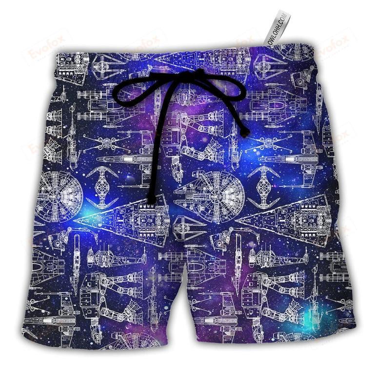 SPACE SHIPS GALAXY Beach Short