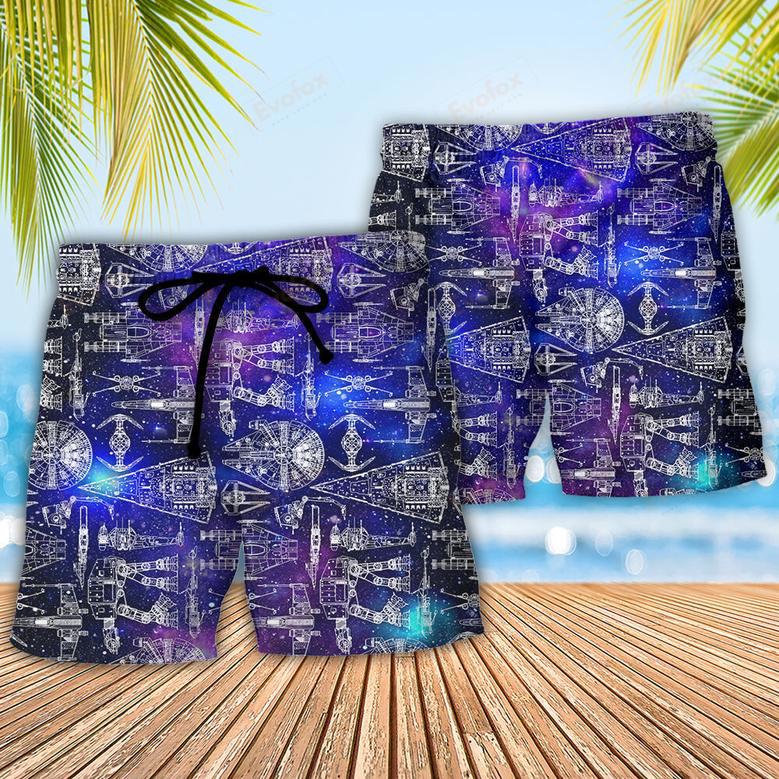 SPACE SHIPS GALAXY Beach Short