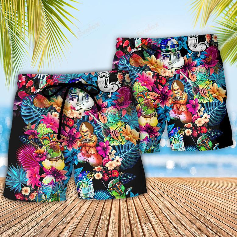 Special Synthwave Funny Style Beach Short