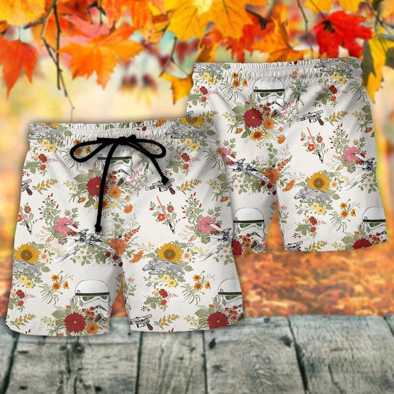 Stormtrooper Flower Vintage Autumn Beach Short