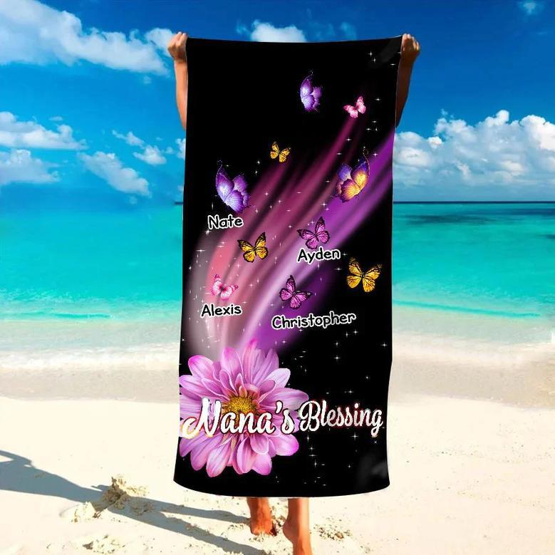 Sunflower Themed Blessed Nana Beach Towels Perfect Summer Gift Grandma