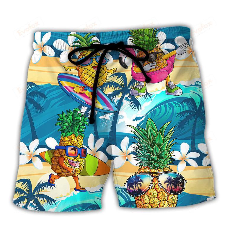 Surfing Funny Pineapple Why Walk On The Water When You Can Surf Lover Surfing Beach Short