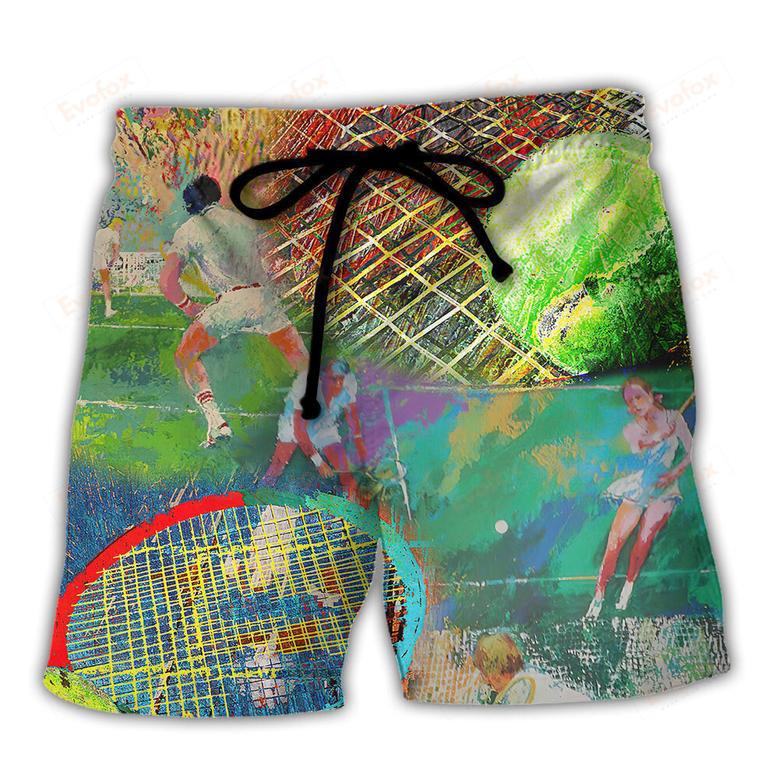 Tennis Colorful Art Style Beach Short