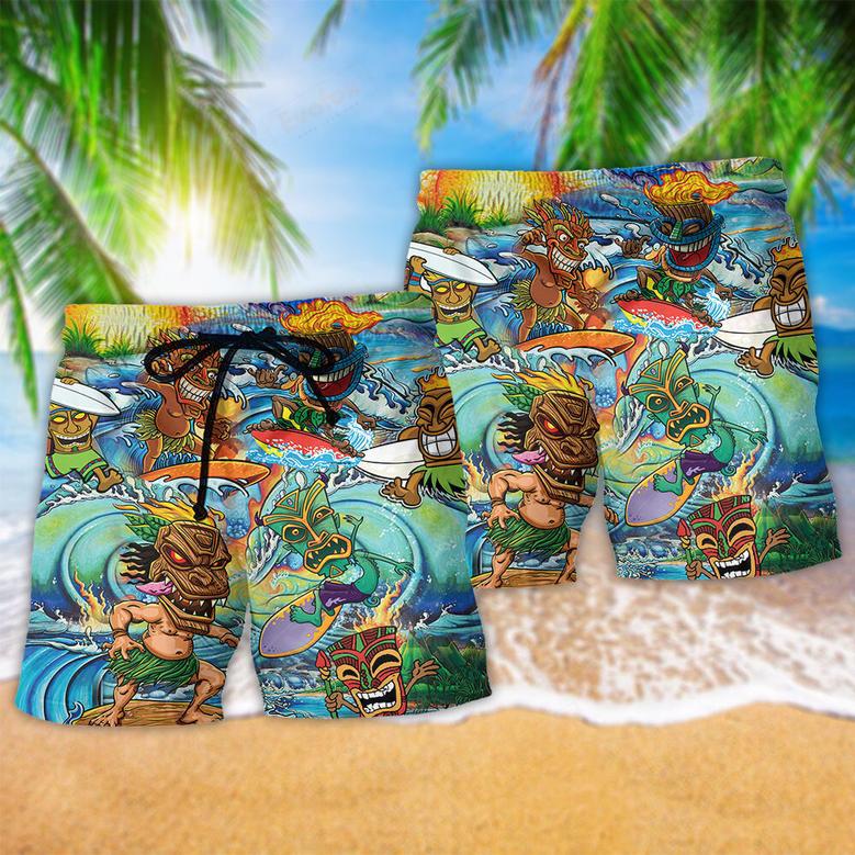 Tiki Aloha Surfing Into The Sunset Beach Short