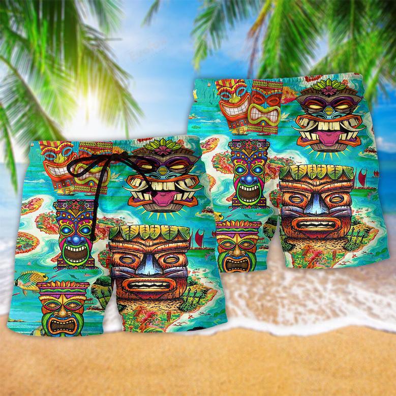 Tiki Keep Saying Aloha Tiki Hawaii Beach Short