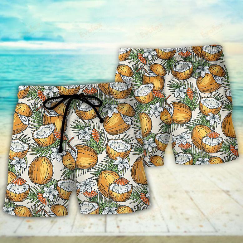 Tiki Tradition Tribal Mask And Coconut Tropical Beach Short