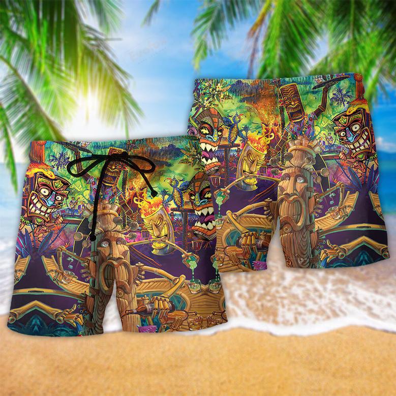 Tiki Welcome To Tiki Bar Cool Beach Short