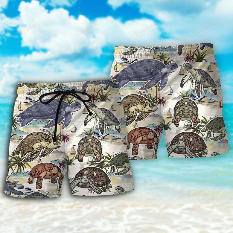 Turtle And Tropical Beach Beach Short