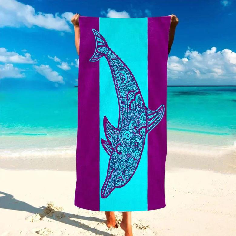 Turtle Design Beach Towels Women Kids Tropical Blue Unique Style