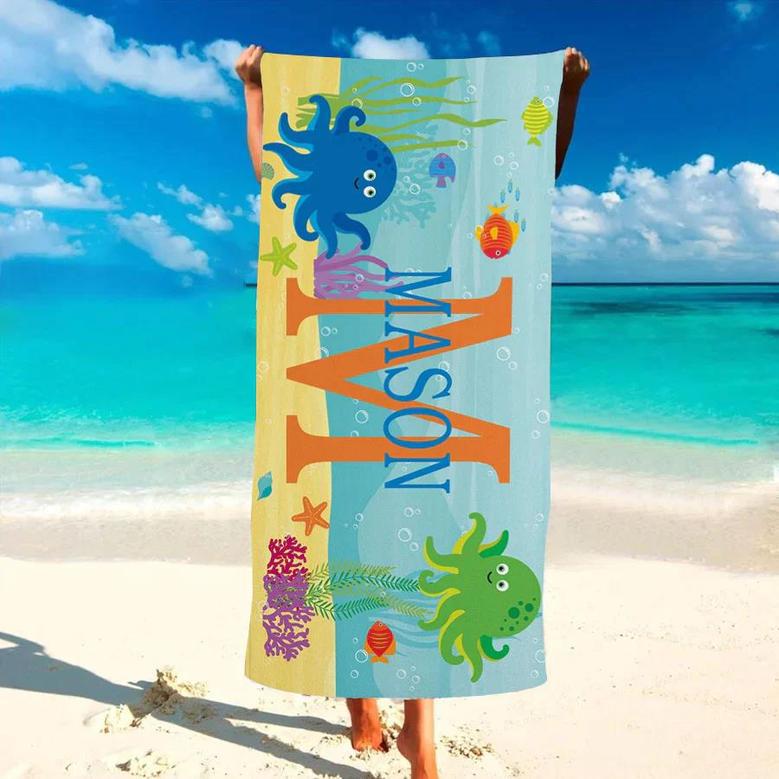 Under Sea Design Personalized Beach Towels Perfect Kids Adventure