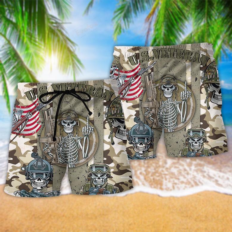 Veteran US Skull Style Beach Short