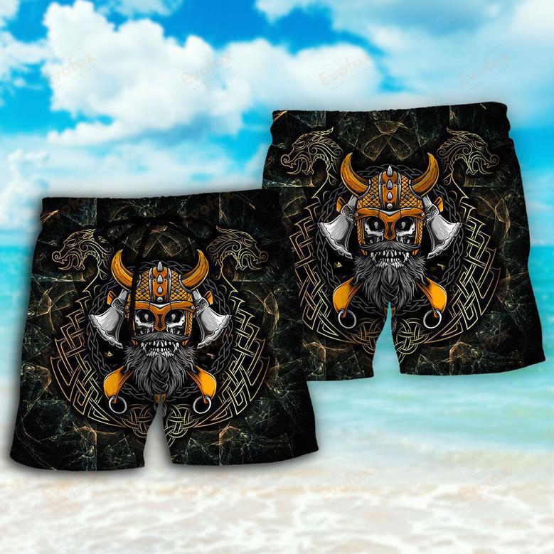 Viking Skull King Darkness Beach Short