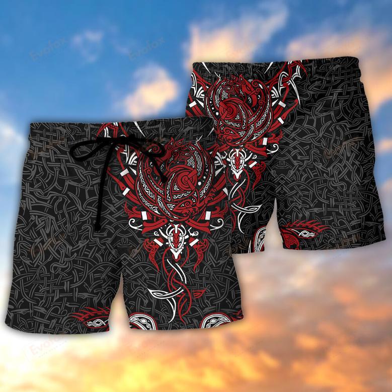 Viking War Raven Life Style Beach Short