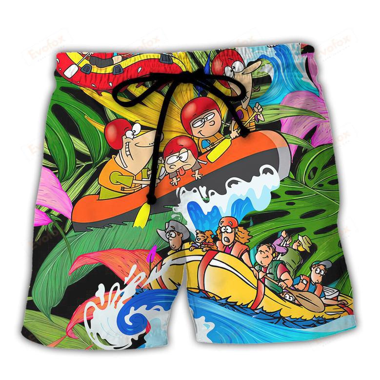 Water Rafting River Rafting Team Funny Lover Tropical Style Beach Short