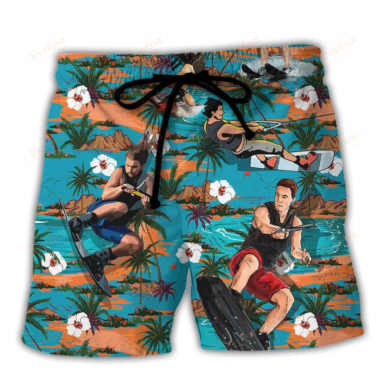 Waterskiing Ski Dad Just Like Regular Dad But Much Cooler Lover Waterski Beach Short