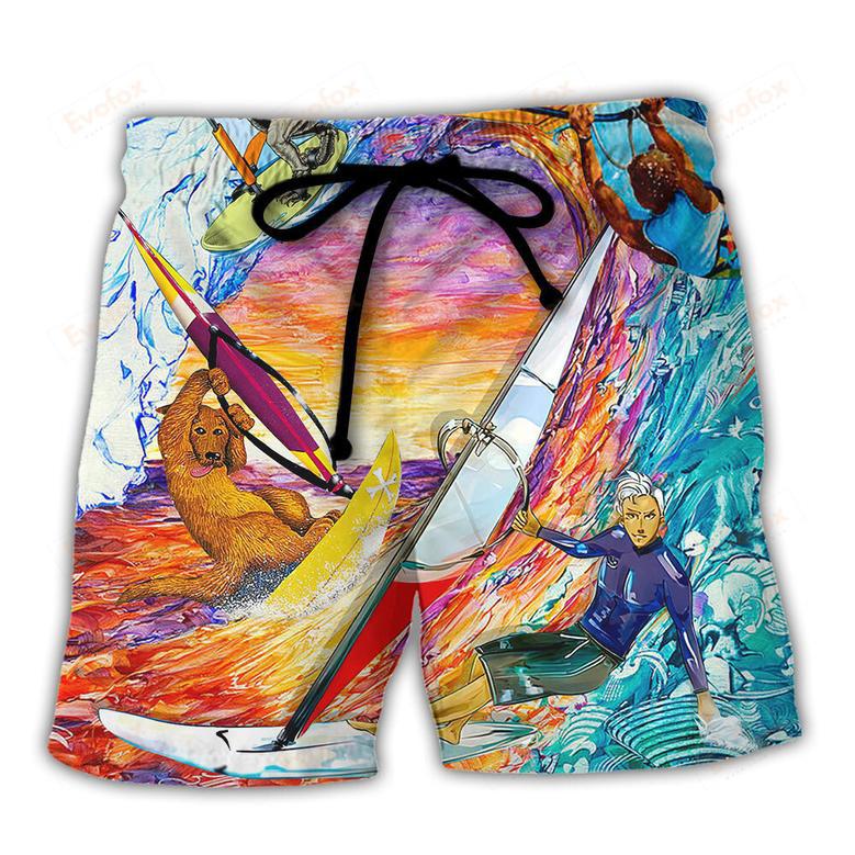 Windsurfing Saved Me From Being a Pornstar Funny Windsurfing Quote Gift Lover Windsurfing Beach Short