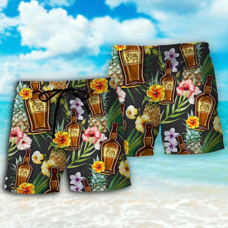 Wine Rum Drinking Tropical Art Beach Short