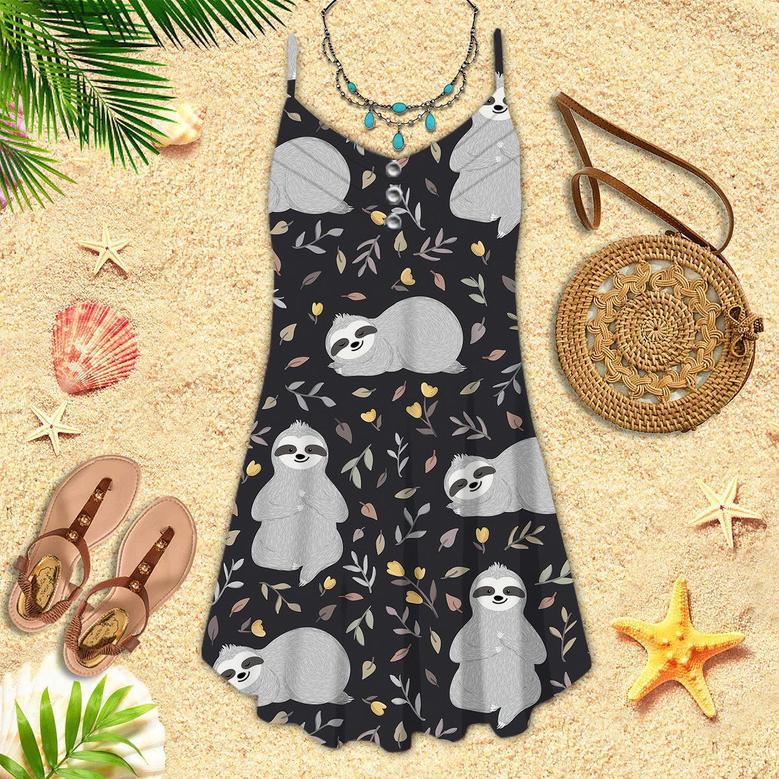 Adorable Sloths Sleeping In The Forest Spaghetti Strap Summer Dress