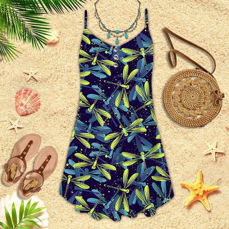 Amazing Dragonfly Love Summer Vibes Spaghetti Strap Summer Dress