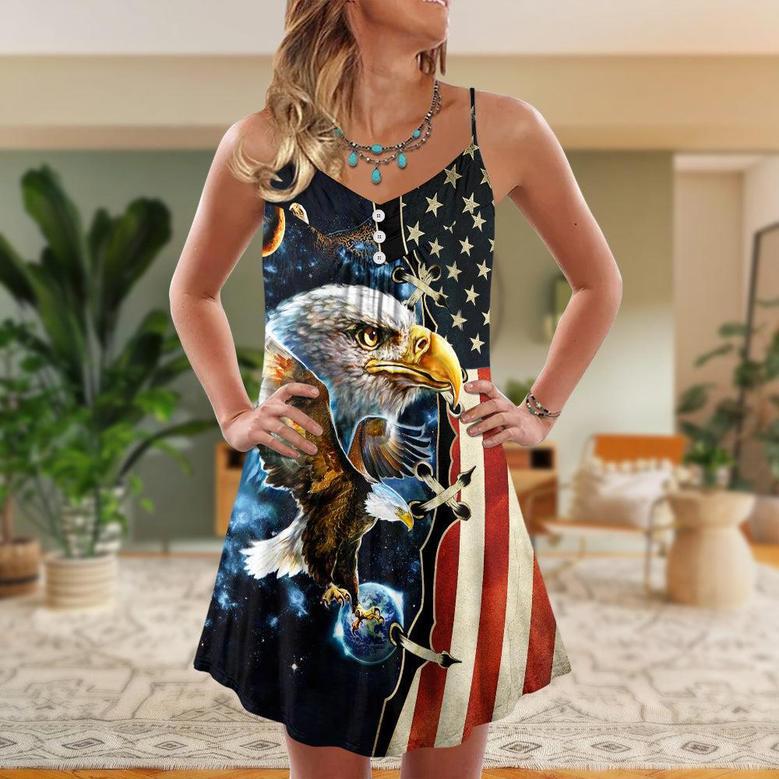 America Eagle Amazing Galaxy - V-Neck Sleeveless Cami Dress