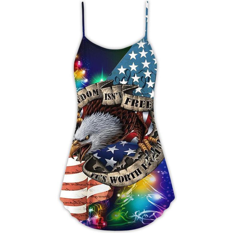 America Freedom Merry Christmas - V-Neck Sleeveless Cami Dress